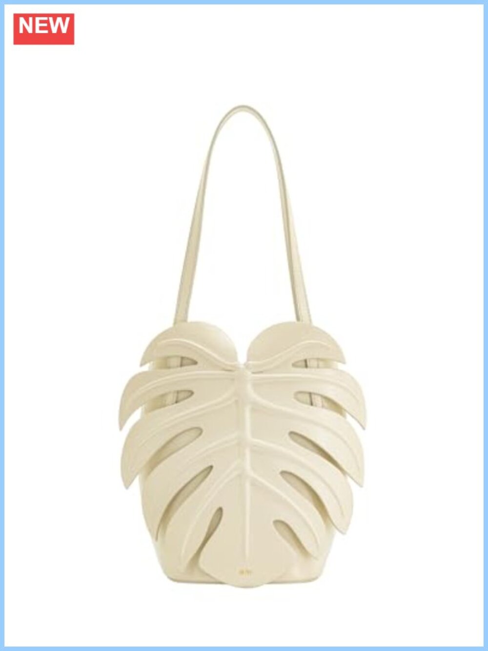 Vegan Leather Leaf Shape Shoulder Bag Crossbody Adjustable Strap Card Slot